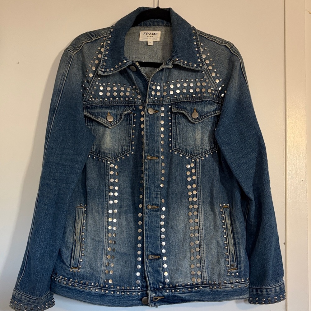 Frame Studded Denim Jacket sz M - Picture 10 of 15